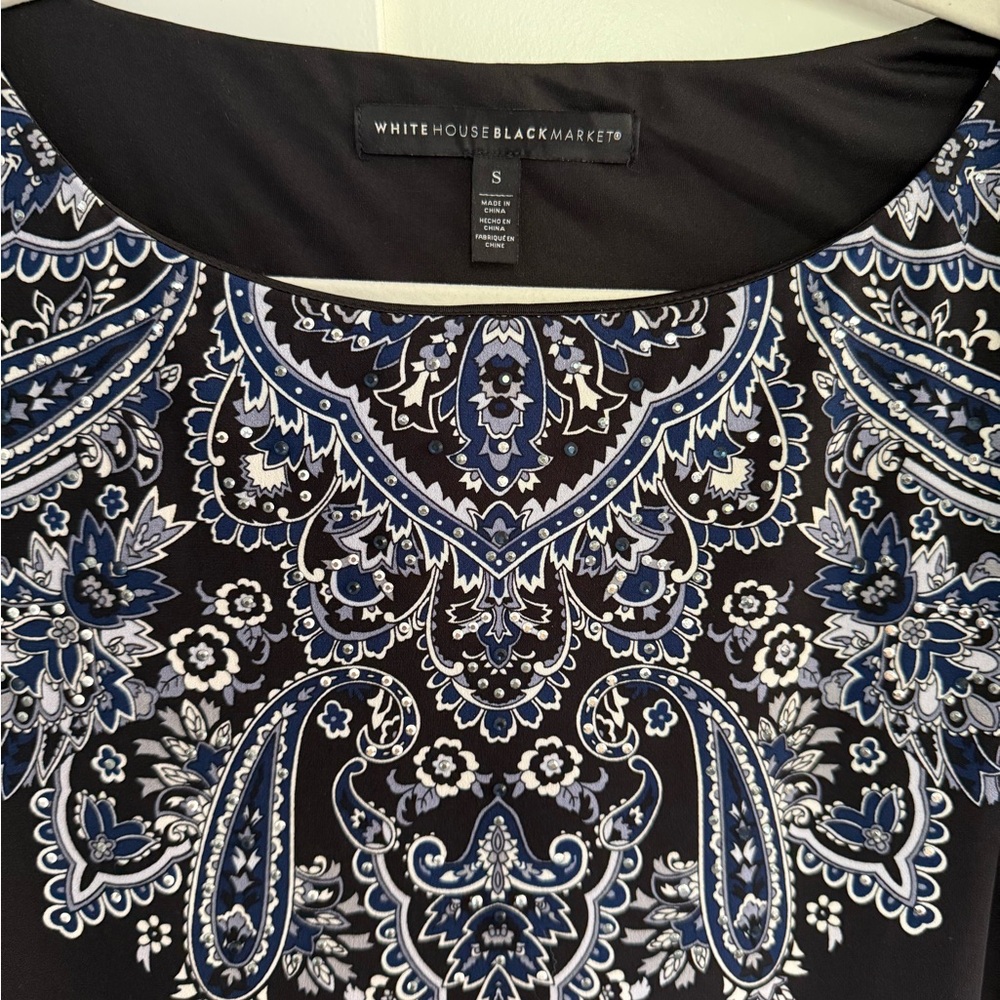 WHBM Embellished Patterned Dress - Picture 3 of 4
